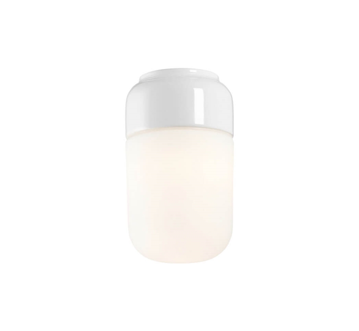Ohm 100/170 Sauna loftlampe / væglampe, hvid/mat opal